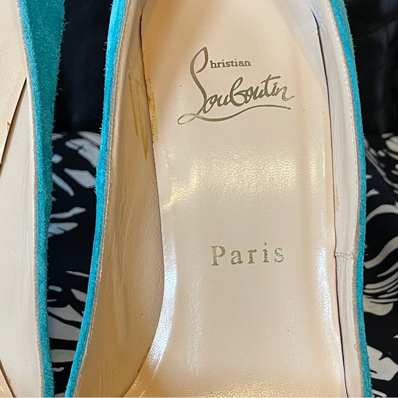 Christian Louboutin Very Prive Suede Wedge 35.5 Vibrant Multicolor - Picture 9 of 9